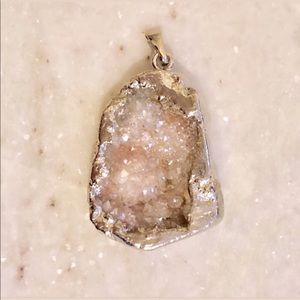 Rose Quartz Crystal Rock Pendant